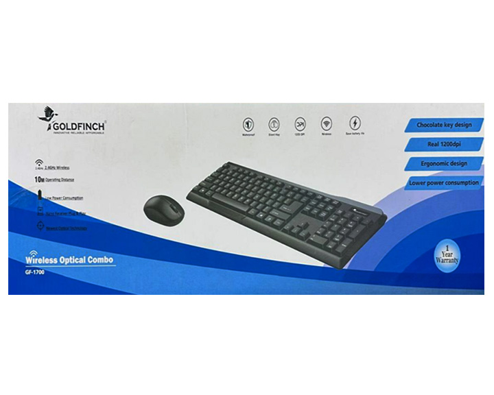 GOLD FINCH KEYBOARD WIRELESS COMBO (GF-1700)